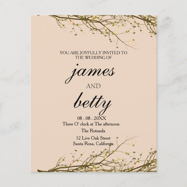 On Budget Flyer Rustic Script Invitation (Front)