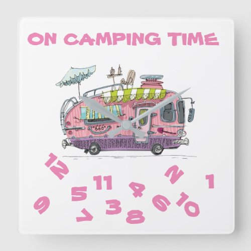 ON CAMPING TIME Acrylic Wall Clock