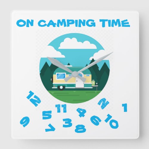 ON CAMPING TIME Acrylic Wall Clock