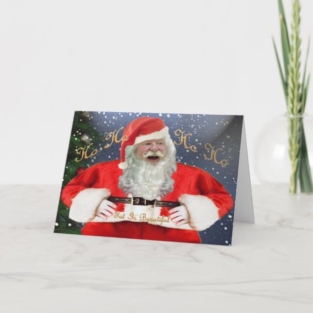 On Christmas be nice to fat people Cards (Front)