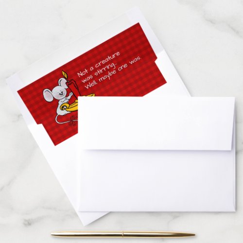 On Christmas Not a Creature Stirred Except a Mouse Envelope Liner