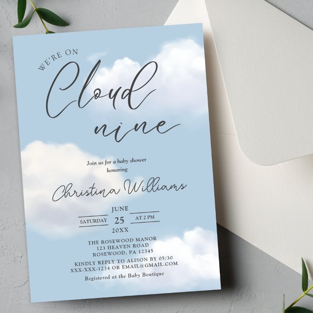 ☁️✨ On Cloud 9 Baby Shower Invitation ✨☁️ (Creator Uploaded)