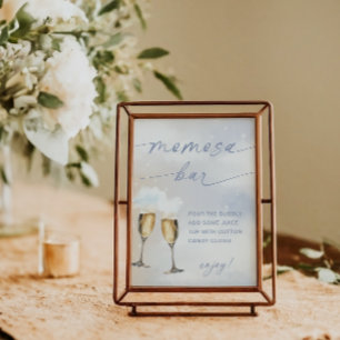 On Cloud 9 Baby Shower Momosa Bar Sign Poster