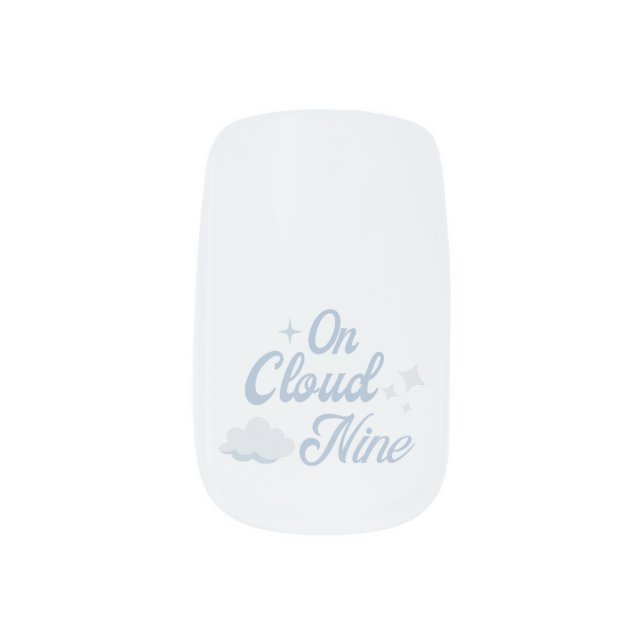 On Cloud 9 Bachelorette Party Favors Minx Nail Art (Left Thumb)
