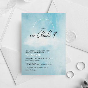 On Cloud 9 Bachelorette Party Theme Invitation