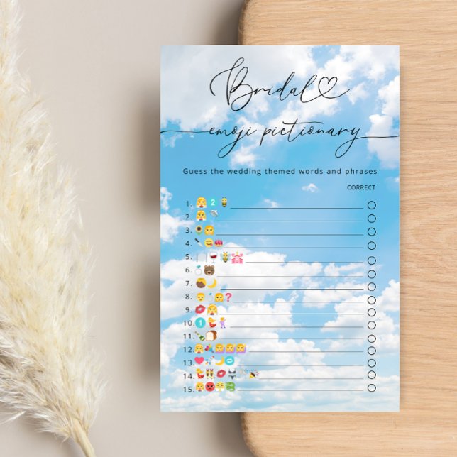 On Cloud 9 Bridal Shower Emoji Pictionary Game (Creator Uploaded)