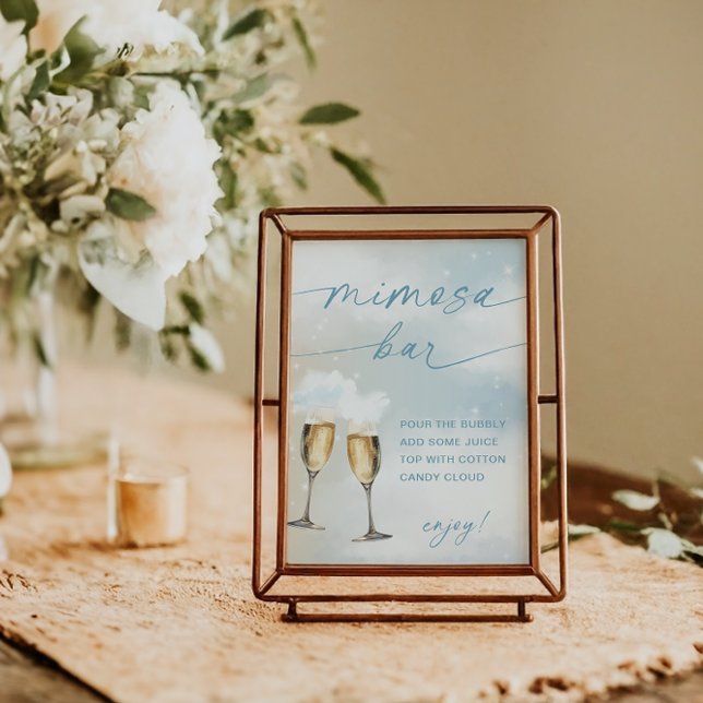 On Cloud 9 Bridal Shower Mimosa Bar Sign Poster (Creator Uploaded)