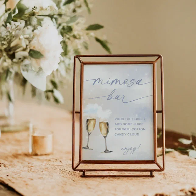On Cloud 9 Bridal Shower Mimosa Bar Sign Poster









