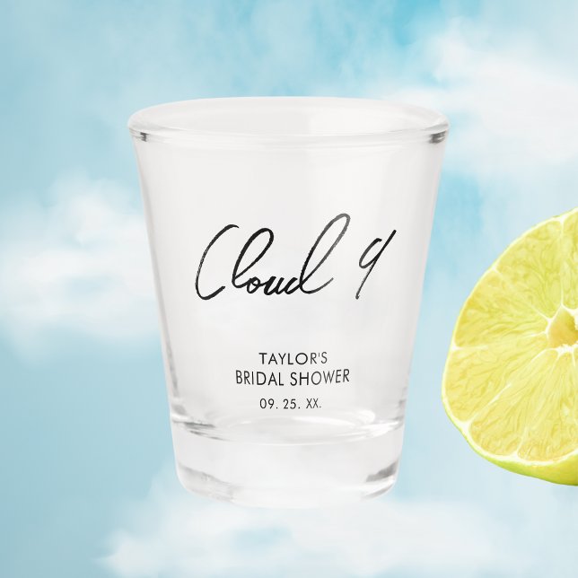 On Cloud 9 Bridal shower Minimalist Favor Shot Glass (Creator Uploaded)