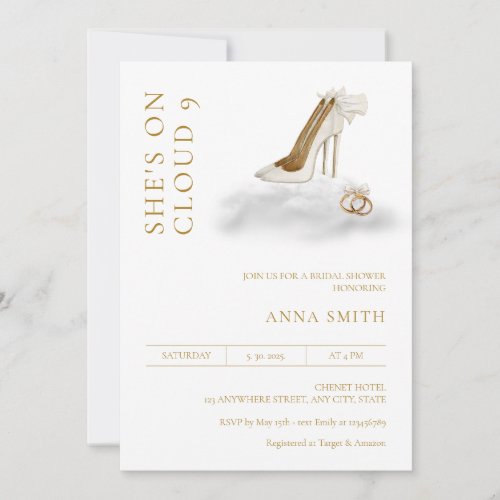 On cloud 9 Bridal Shower Modern Minimalist  Invitation