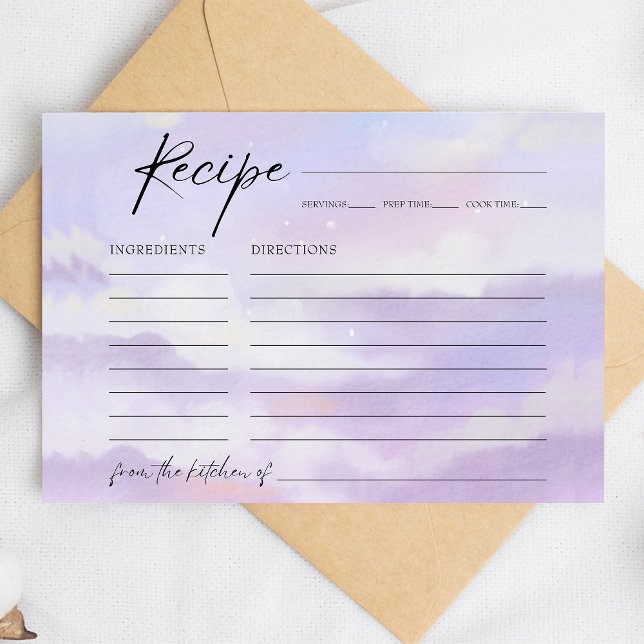 On Cloud 9 Bridal Shower Recipe Card (Creator Uploaded)