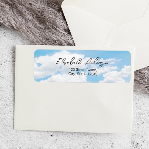 On cloud 9 Bridal Shower Return Address Label
