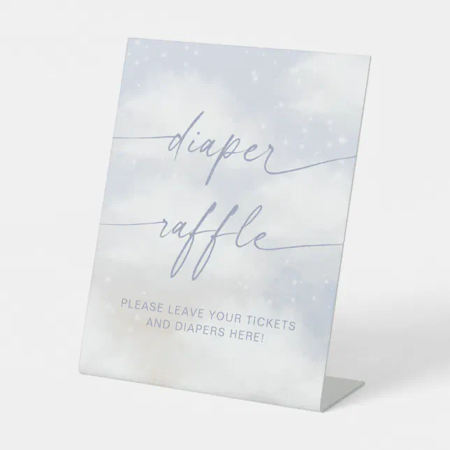 On Cloud 9 Diaper Raffle Pedestal Sign | Zazzle
