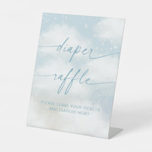 On Cloud 9 Diaper Raffle Vibrant Blue Pedestal Sign