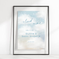 On Cloud 9 Dreamy Clouds Baby Shower Blue Welcome
