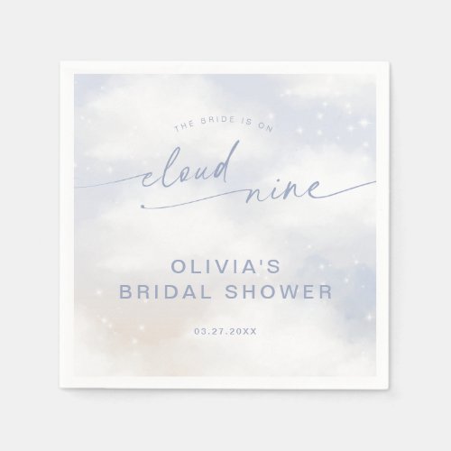 On Cloud 9 Dreamy Clouds Bridal Shower  Napkins