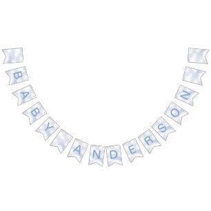 On Cloud 9 Dusty Blue Dreamy Sky Bunting Flags