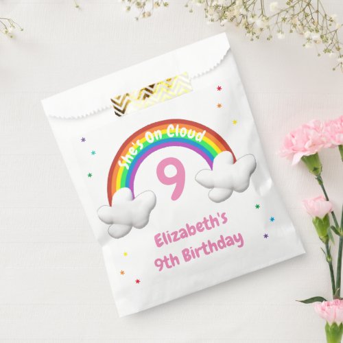On Cloud 9 Rainbow Birthday Favor Bag