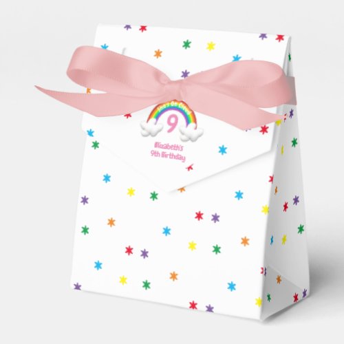 On Cloud 9 Rainbow Birthday Favor Boxes
