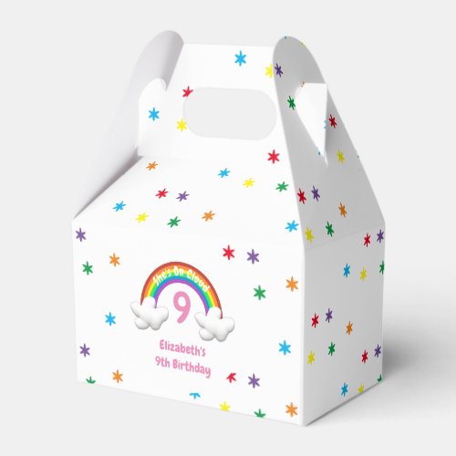 On Cloud 9 Rainbow Birthday Favor Boxes