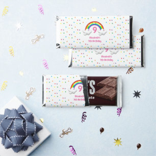 On Cloud 9! Rainbow Birthday Hershey Bar Favors