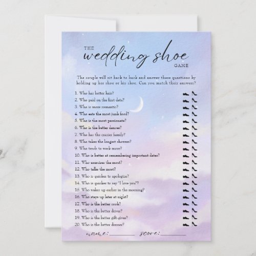 On Cloud 9 Wedding Shoe Game Invitation