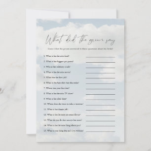 On Cloud 9 What Did The Groom Say Game Cards