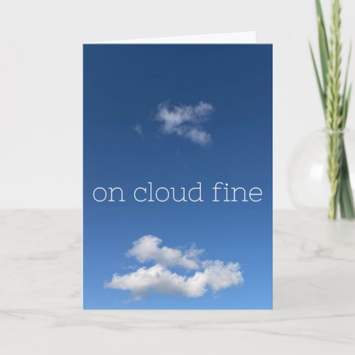 On Cloud Fine Funny Minimalist Blue Sky Card