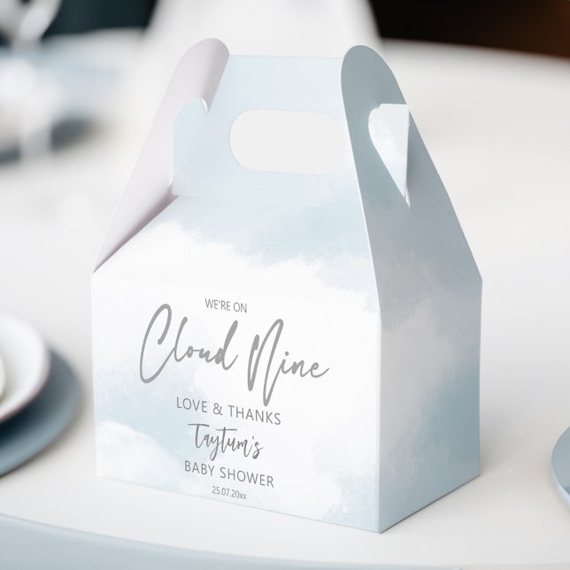 On cloud nine baby shower  favor boxes (On cloud nine baby shower favor box personalized baby shower favors we're on cloud nine favor box)