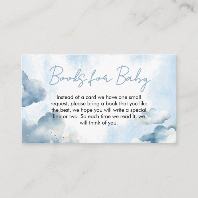 On Cloud Nine Baby Shower Party Books for Baby Enclosure Card (Front)
