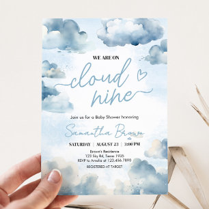 On Cloud Nine Baby Shower Party Invitation