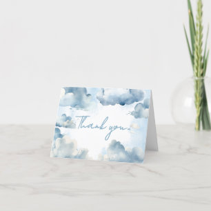 On Cloud Nine Baby Shower Party Letterpress Thank You Card
