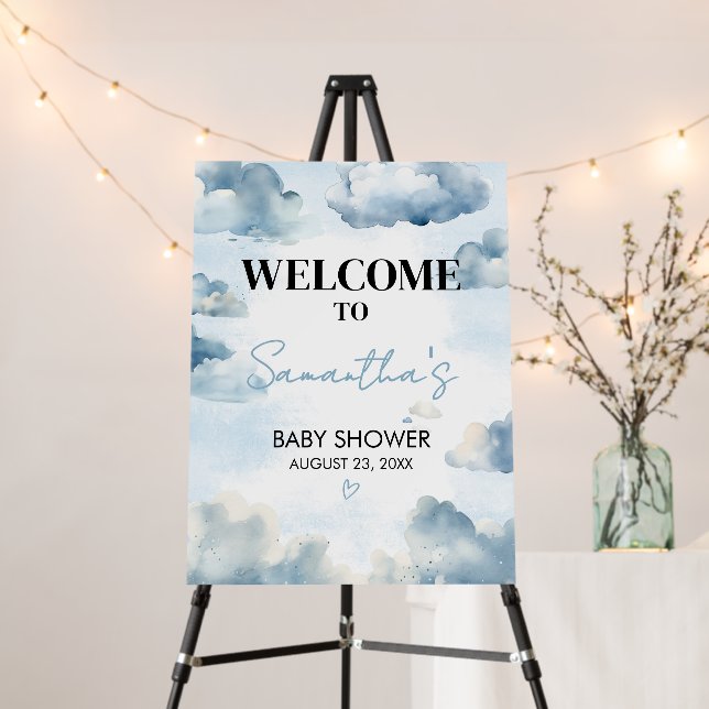 On Cloud Nine Baby Shower Party Welcome Sign (In Situ (Stand))