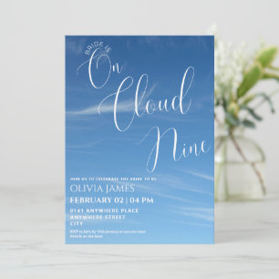 On cloud nine bachelorette weekend itinerary invitation