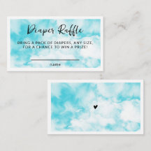 On Cloud Nine Blue Modern Watercolor Baby Shower