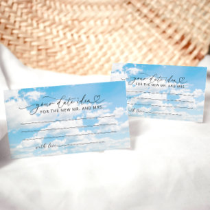 On Cloud Nine Bridal Shower Date Night Ideas Enclosure Card