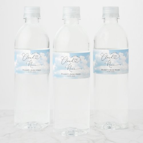 On Cloud Nine Bridal Shower Water Bottle Label