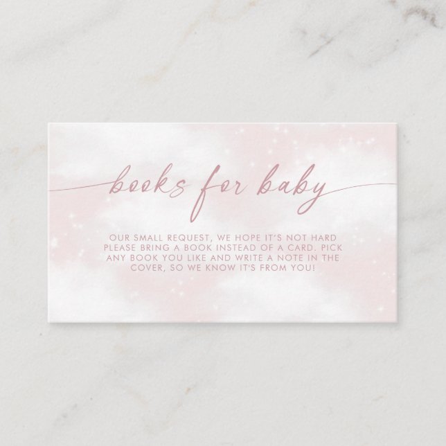 On Cloud Nine Dreamy Clouds Pink Books For Baby Enclosure Card (Front)