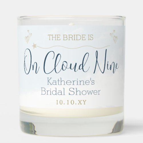 On Cloud Nine Elegant Dusty Blue Bridal Shower Scented Candle