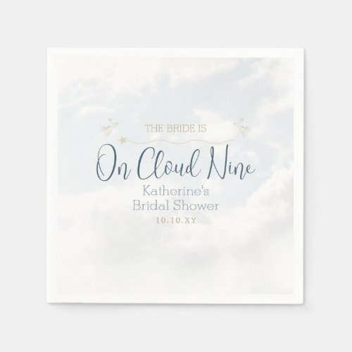 On Cloud Nine Elegant Dusty Blue Paper Napkin