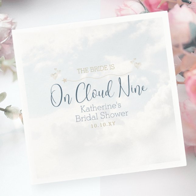 On Cloud Nine Elegant Dusty Blue Paper Napkin (Creator Uploaded)