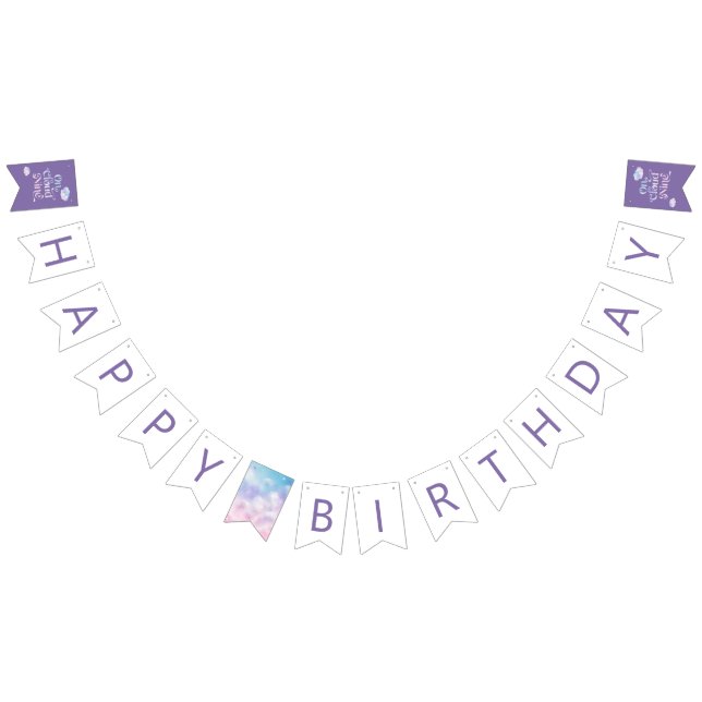 On Cloud Nine Happy Birthday Party Decor  Bunting Flags (All)