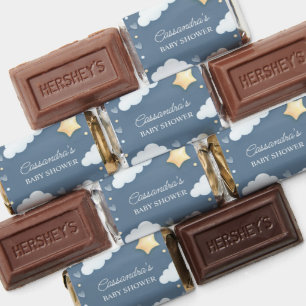 On Cloud Nine Modern Dusty Blue Baby Shower  Hershey's Miniatures