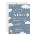 On Cloud Nine Modern Dusty Blue Baby Shower