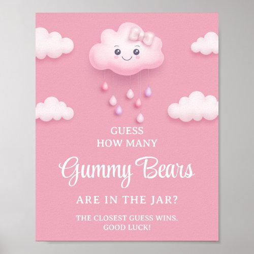 On Cloud Nine Modern Guess How Many Gummy Bears Poster
