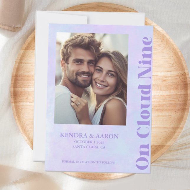 On Cloud Nine Modern Lavender Save The Date Invitation (Creator Uploaded)