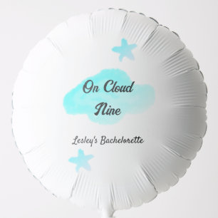 On Cloud nine pastel blue clouds star bachelorett Balloon