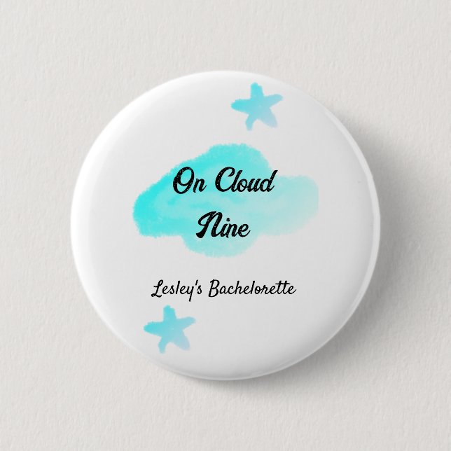 On Cloud nine pastel blue clouds star bachelorett Button (Front)