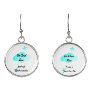 On Cloud nine pastel blue clouds star bachelorett Earrings
