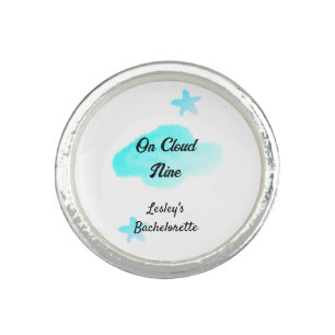 On Cloud nine pastel blue clouds star bachelorett Ring